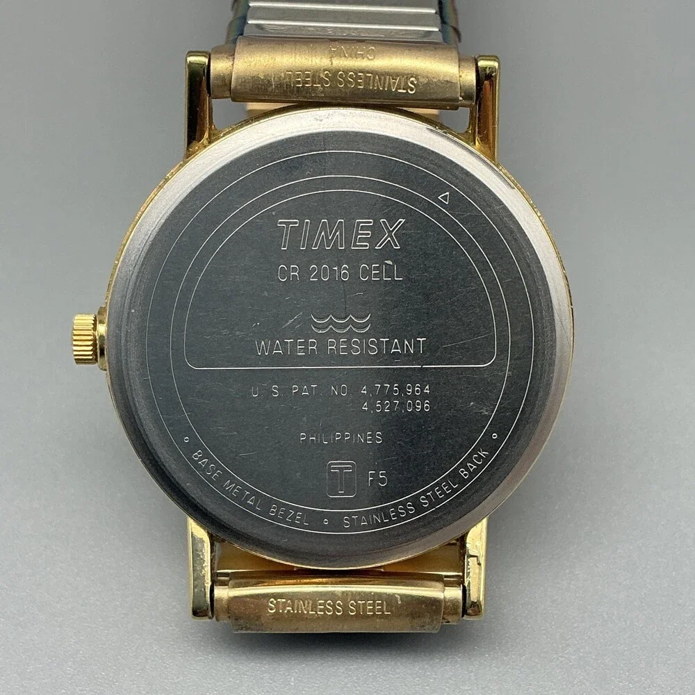 Vintage Timex Easy Reader Indiglo Mens Watch 34mm Gold Tone Stretch New Battery